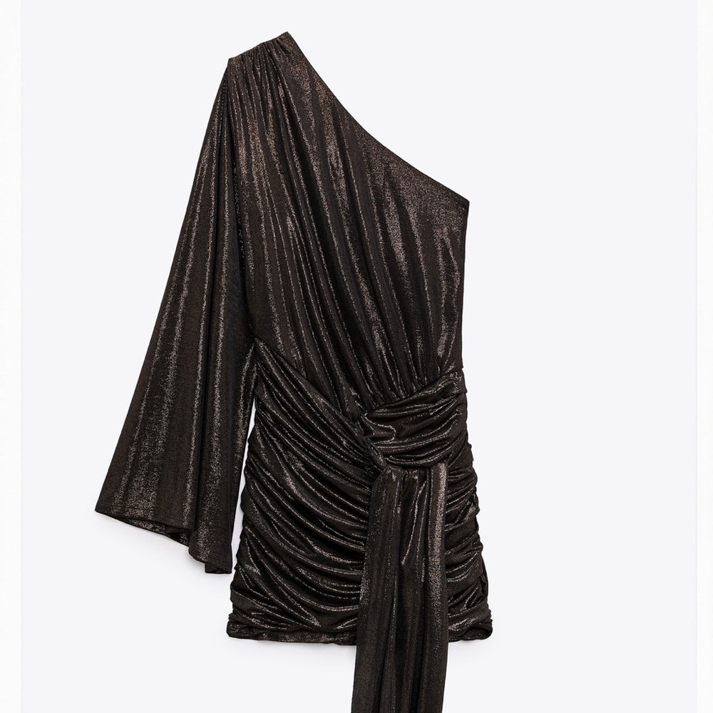 ZARA SHINY ASYMMETRIC DRESS